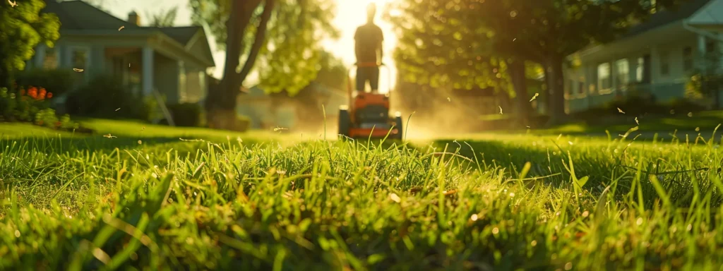 a lush, vibrant lawn being mowed at the perfect height for optimal growth.